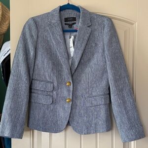 J. Crew Women's Gray Blazer with Gold Accents